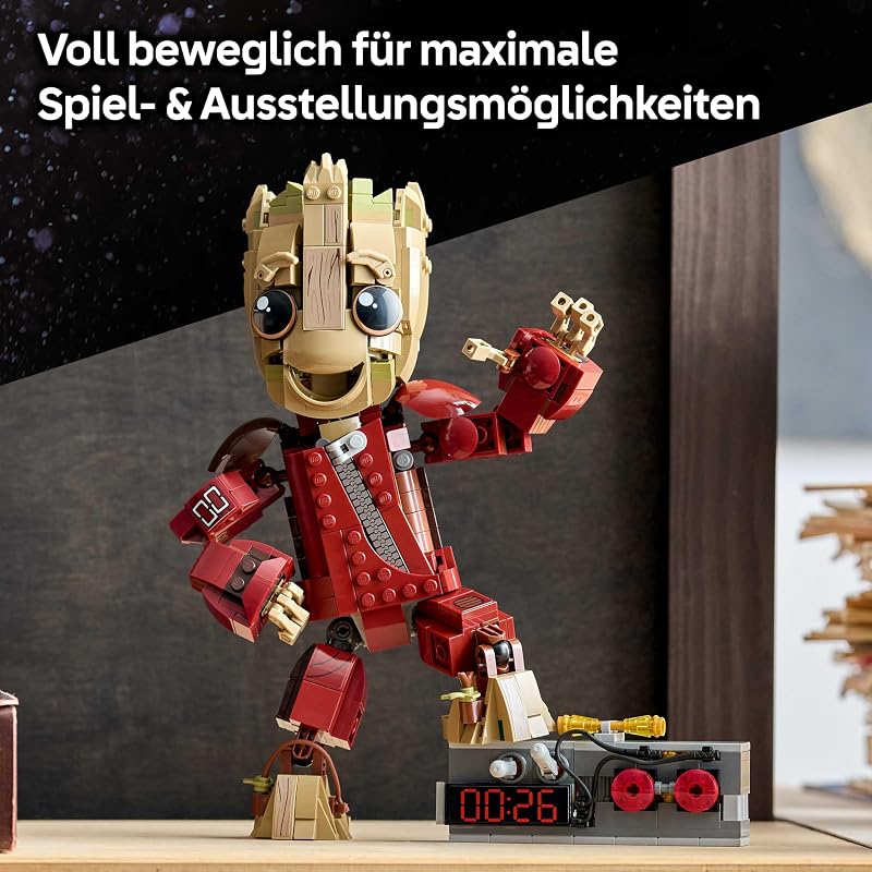 | Groot im Ravager-Outfit - Superhelden Spielzeug mit baubarer Figur für Rollenspiele - Kinder Konstruktionsspielzeug - Kreatives Geschenk für Jungen ab 10 Jahren, Mädchen und Filmfans - 76341