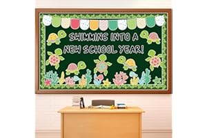 Justforjoyful Sea Turtle Bulletin Board Set Ocean Turtle Cutout Classroom Bulletin Board Decoration Summer Under The Sea Animal Border Sea Turtle Wall Decor for Education Learning School Supplies