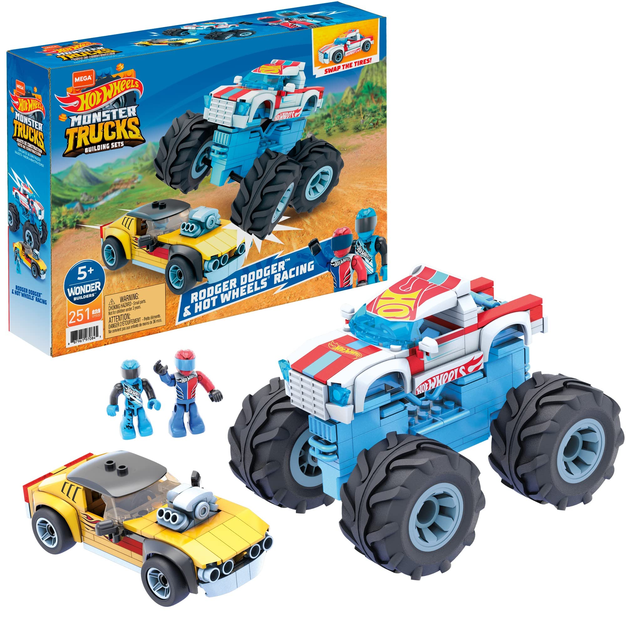 Mega Bloks Mega Construx Hot Wheels Rodger Dodger & Hot Wheels Racing