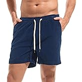 AMY COULEE Men's Cotton Corduroy Shorts, 5.5 Inch Elastic Waist Drawstring Vintage Casual Shorts with Pockets
