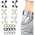 Oslynia 9 Pcs Features Cinch Clip, Concealed Decorative Jean Buttons for Loose Jeans, Reusable Metal Jean Buttons, 3 Colors o