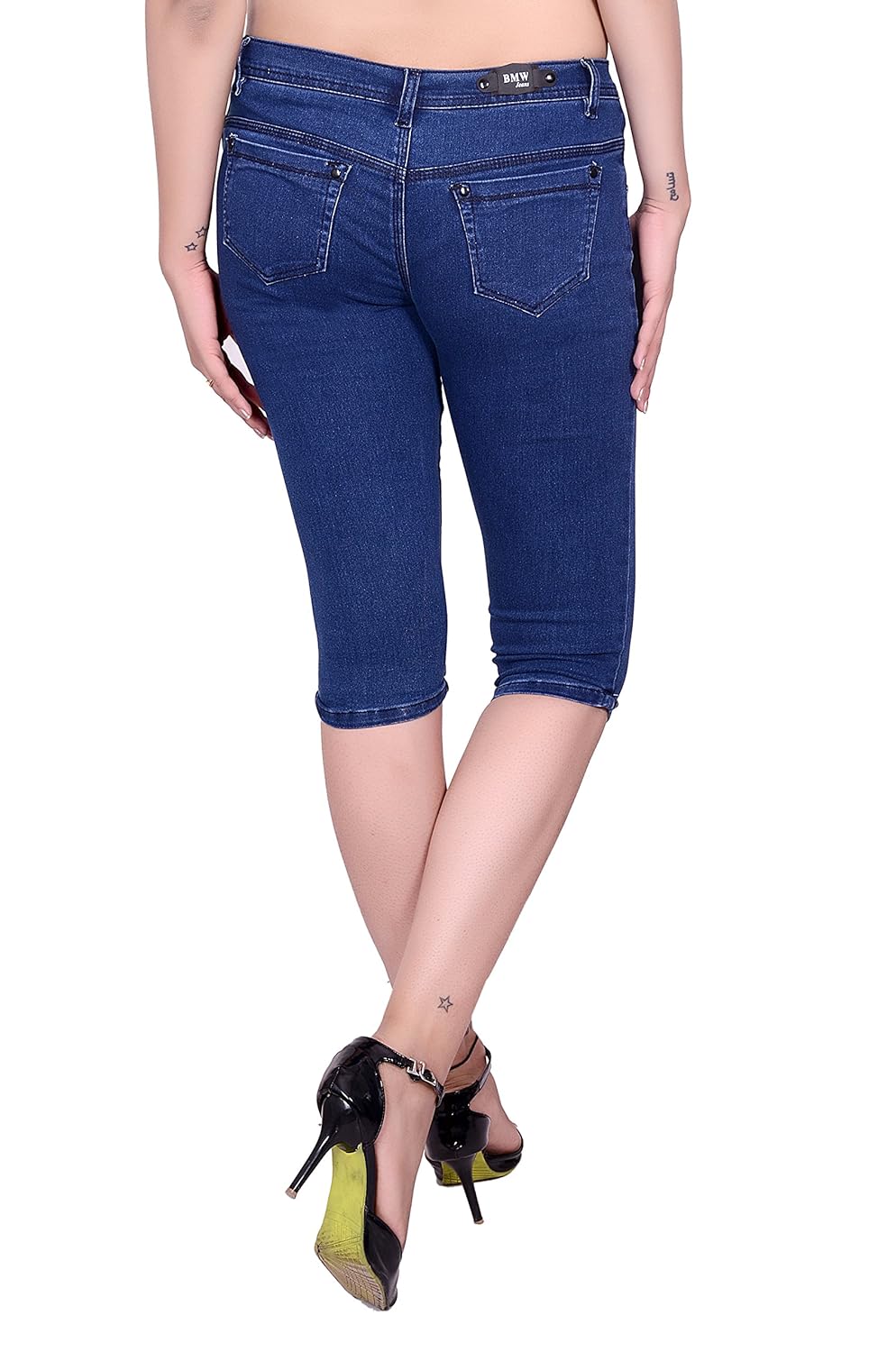 broadstar women denim blue capri