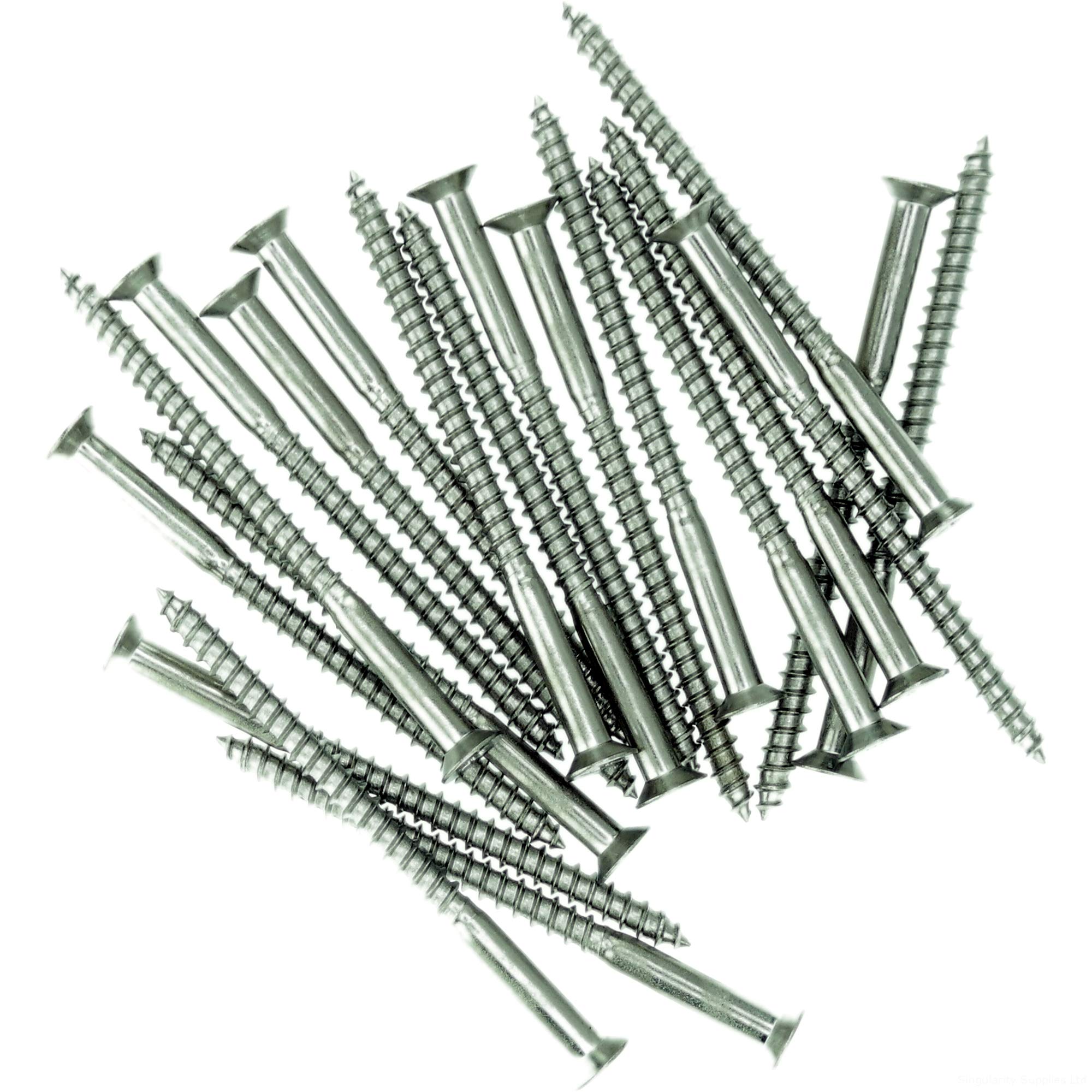 No.6 x 0.63 (3.5mm x 16mm) Pozi Countersunk Wood Screw - Stainless Steel (A2) (Pack of 20)