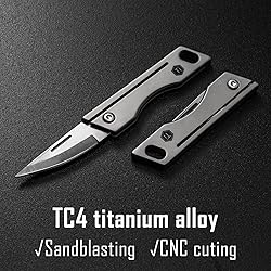 KeyUnity KK06 Mini EDC Pocket Knife, Small Titanium