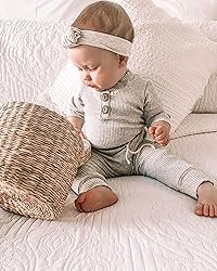 Newborn Baby Boy Girl Clothes Ribbed Knitted Cotton