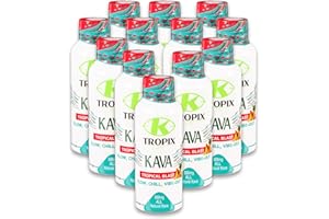 K TROPIX K-Tropix Kava Shot Tropical Blast - 500mg Wellness Shots to Promote Relaxation and Reduce Worry - Kava Drink - Worry, Tension, Strain Relief Supplement - 12 Pack