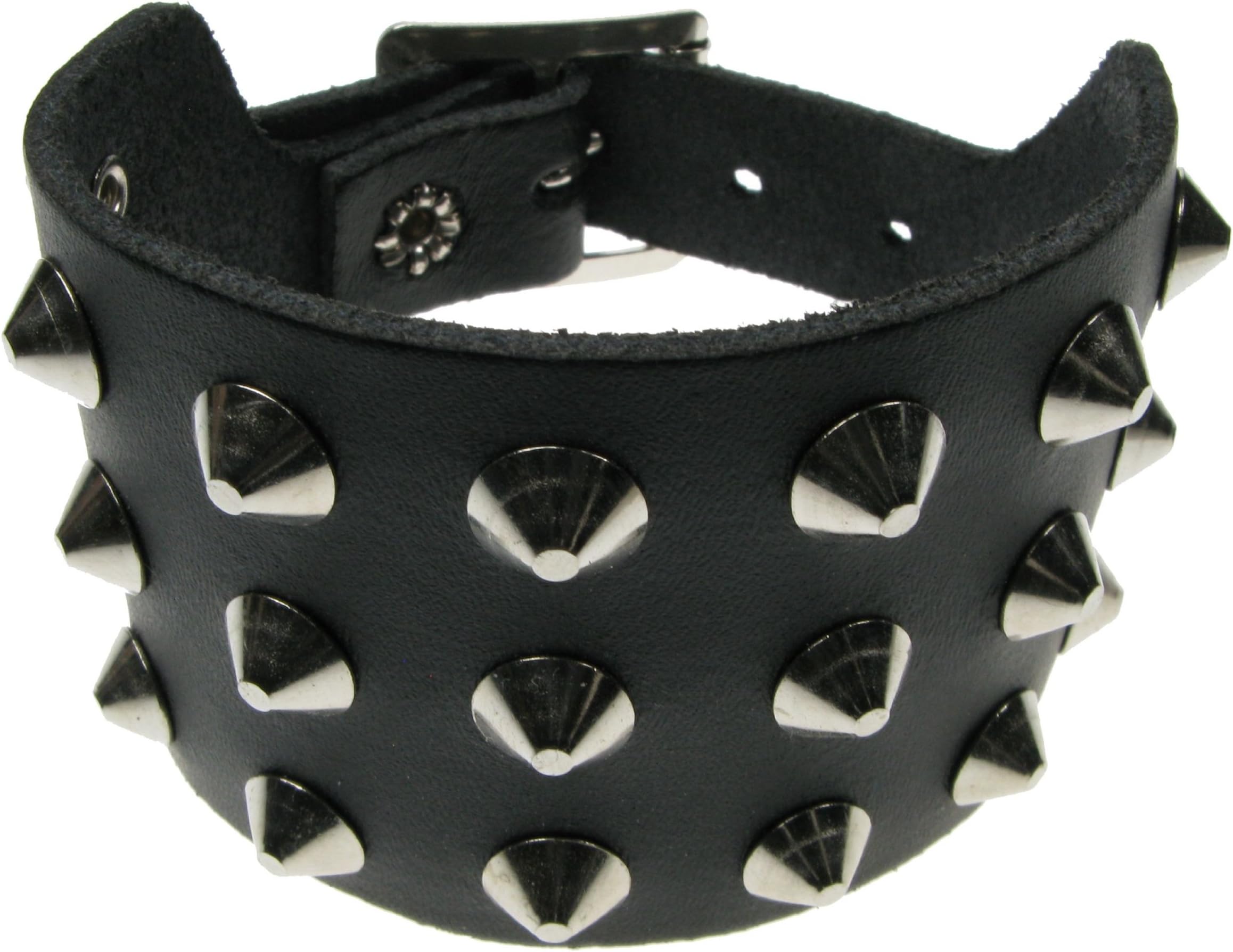 Bullet 69 3 Row Studded Wristband Conical Leather Wristband Emo Punk Gothic Steam Punk
