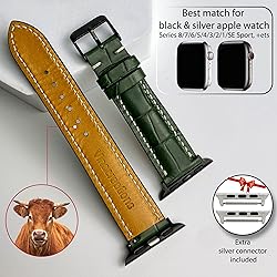 Green Alligator Watch Strap Compatible with Apple