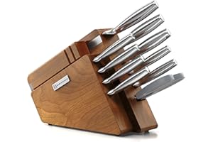 Knife Set with Block, Razor Sharp 12PCS High Carbon Stainless Steel Block Knife Sets, Premium Knife Set with Sharpener for Ho