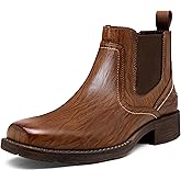 Jousen Chelsea Boots Men Square Toe Ankle Mens Dress Boots Casual Slip On Boots for Men