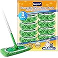 KEEPOW Reusable Mop Pads Compatible with Swiffer Sweeper Mop, Dry Sweeping Cloths for Swiffer Pads, 8 Pack Washable Microfiber Wet Mopping Cloth Refills for Surface/Hardwood Floor Cleaning