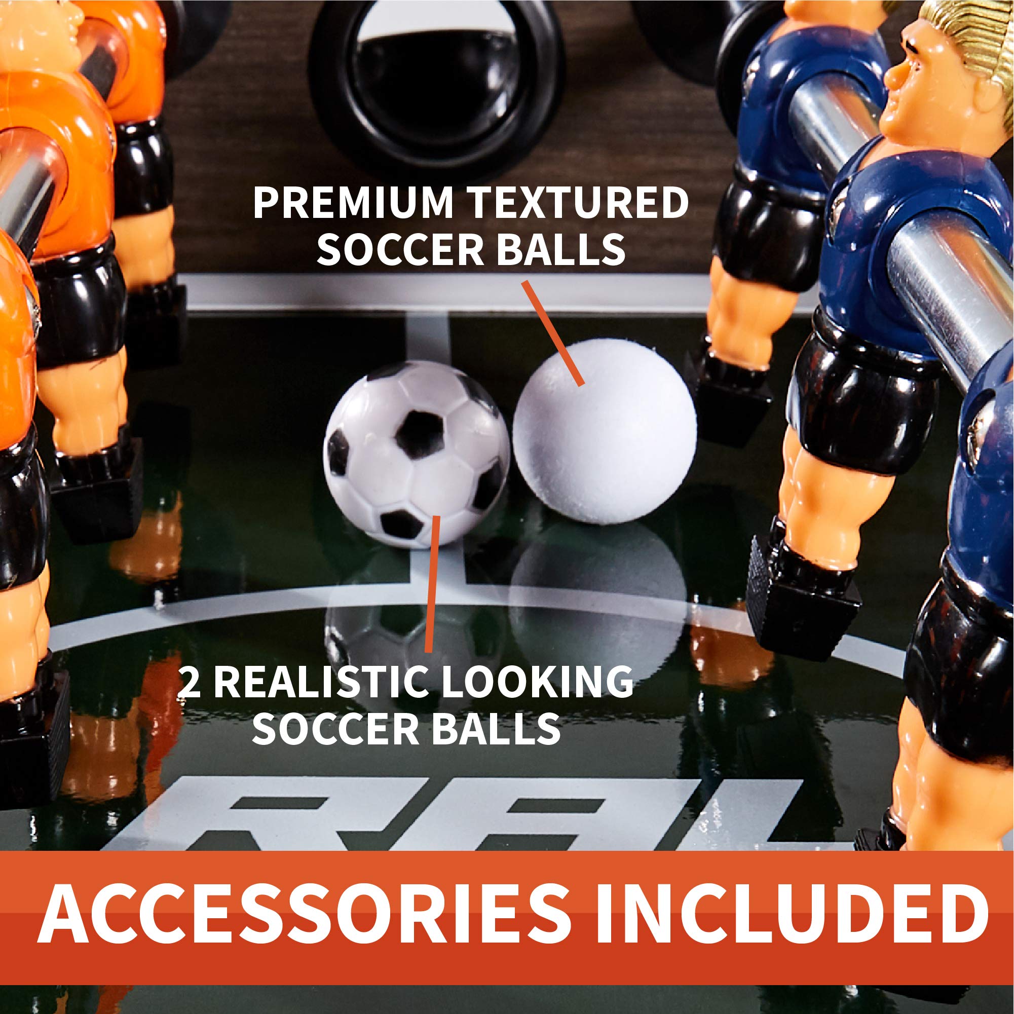 Rally And Roar Foosball Table Game 56” Standard Size Fun, Multi Person Table Soccer Adults