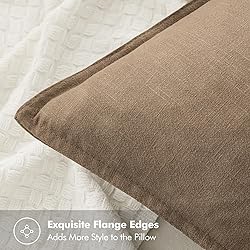 MIULEE Decorative Linen Euro Sham Pillow Covers