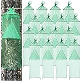 Qualirey 8 Pack Spotted Lanternfly Trap Lanternfly Killer for Tree,Green | Circle Traps for Lantern Flies Mesh Lanternfly Catcher with Jute Rope and Nails Outdoor Insect Bug Trap to Protect Trees
