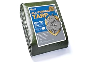 GUARD SHIELD Tarp Green Tarps Heavy Duty Waterproof 20x20 Feet Extra Large Outdoor Tarp Cover 12mil