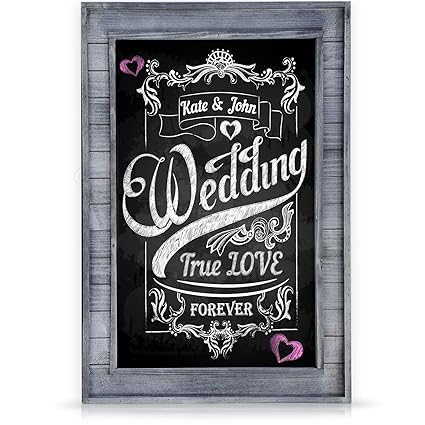 Buy Large Decorative Chalkboard Framed With Rustic Gray Inset