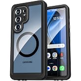 ENCASED Waterproof Case Designed for Samsung Galaxy S25 Ultra (IP68) Full Body Protective Phone Case with Screen Protector Built-in (Clear/Black) (S25 Ultra)
