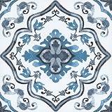 FloorPops FP3932 Marrakesh Floor Tiles Blue Peel and Stick view 1