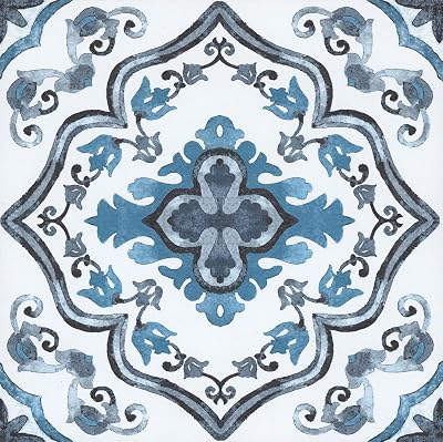 FloorPops FP3932 Marrakesh Floor Tiles Blue Peel and Stick