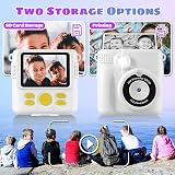 YKSLEMON Instant Print Camera for Kids 1080P 32G Card 3 Rolls Paper White view 6