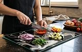 Acense Tempered Glass Worktop Saver 40 x 30 cm Black Chopping Board view 2