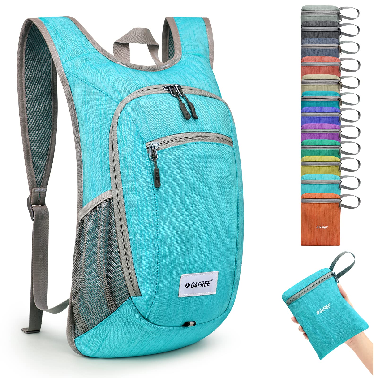 G4Free 10/15L Small Rucksack Foldable Backpack Lightweight Packable Daypack Travel Outdoor Hiking Shoulder Bag