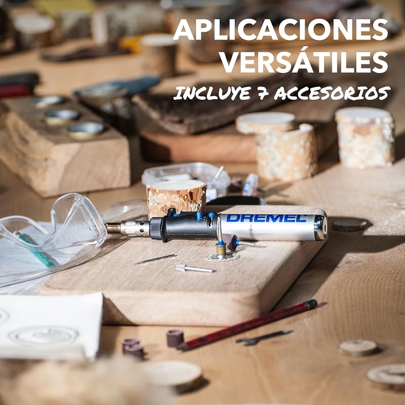 Dremel Versatip 2000 Ferro de solda sem fio - Kit de solda a gás butano com 7 pontas intercambiáveis para solda, queima de madeira, pirografia, fabricação de joias, artes e artesanato