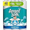 Angel Soft® Toilet Paper with Fresh Linen Scented Tube, 48 Double Rolls = 96 Regular Rolls, 2-Ply Bath Tissue