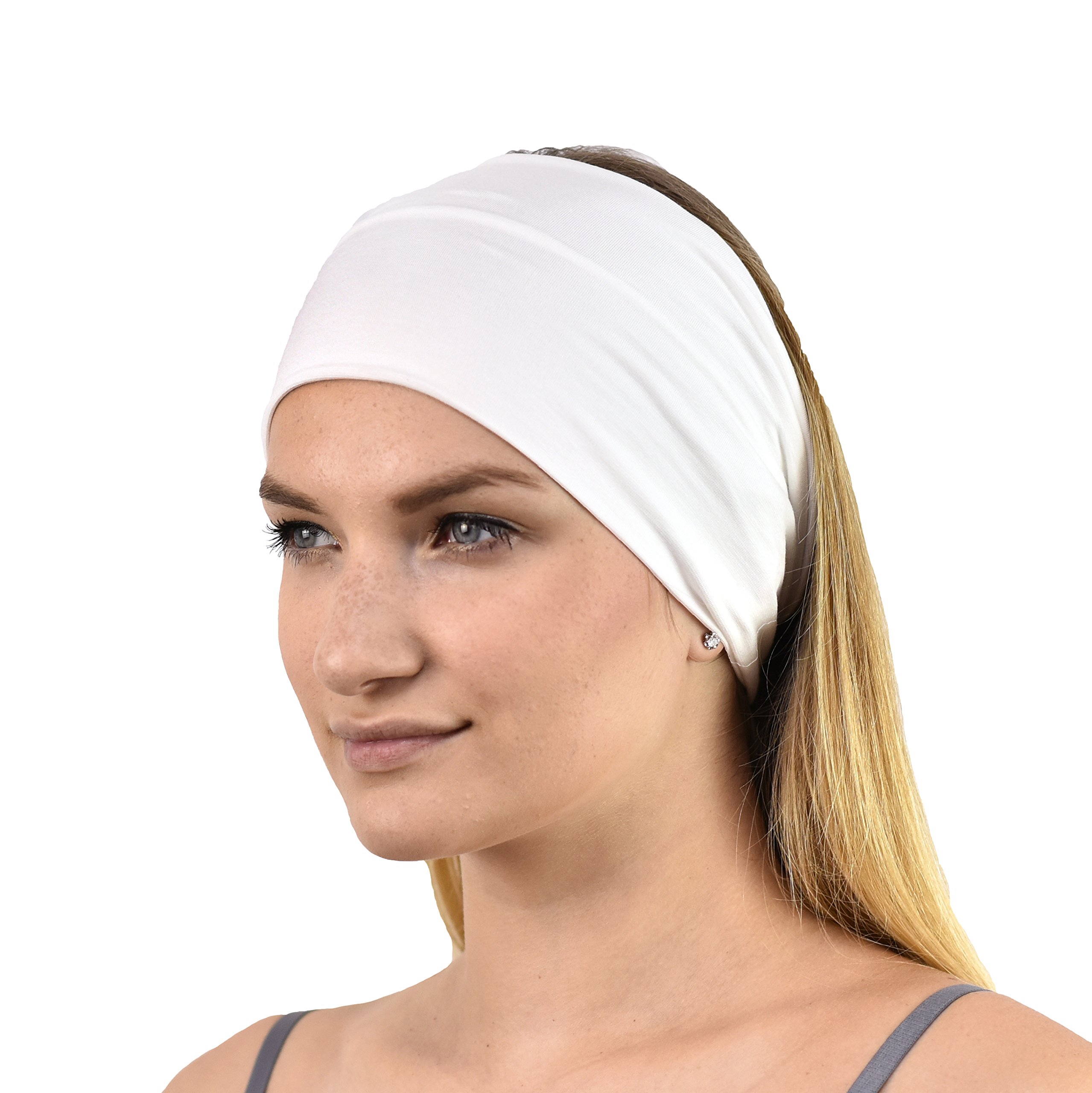 Jasmine Silk Unisex Bamboo Headband Hair Band (Ivory) — image 1