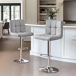 Yaheetech Bar Stools Set of 2, PU Leather