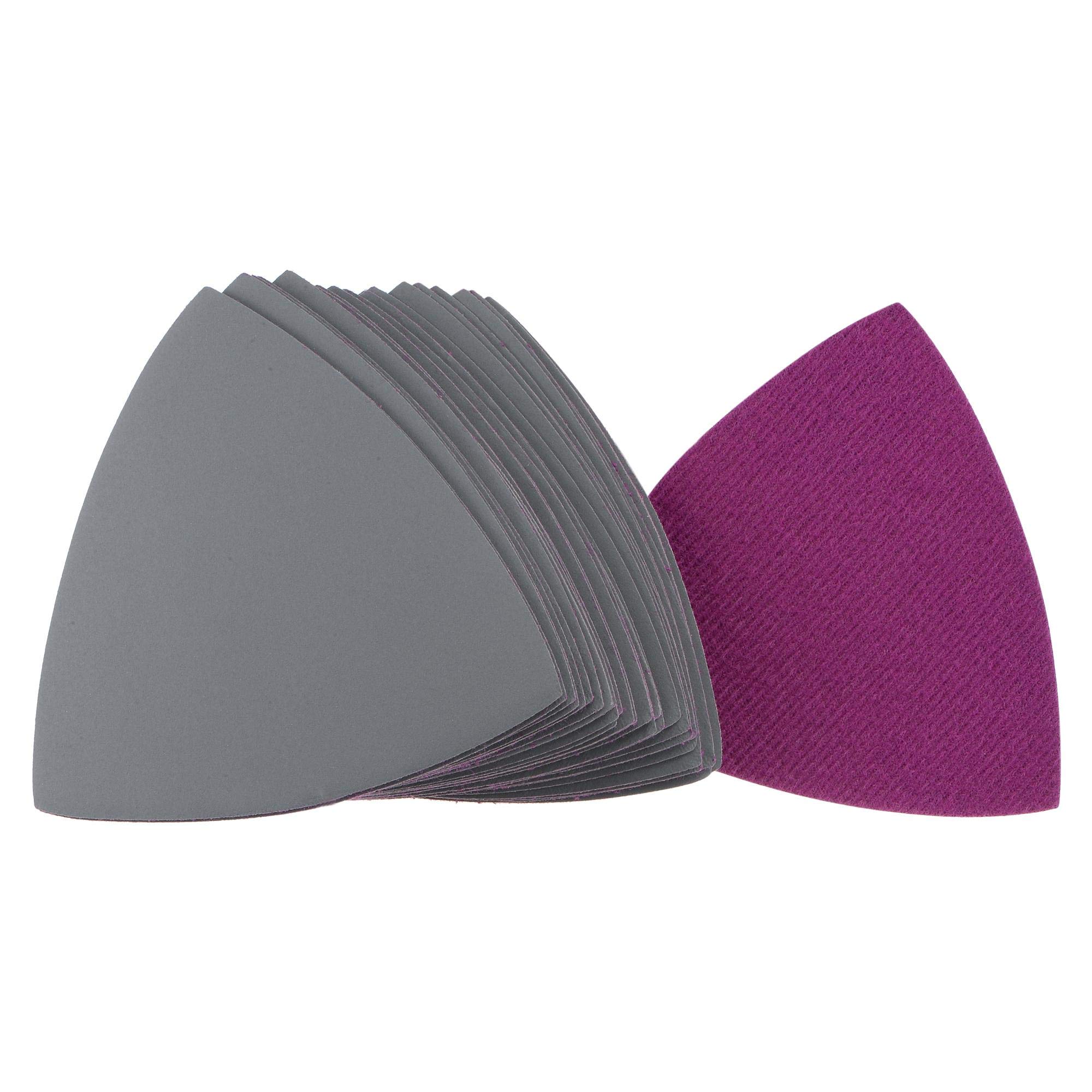 sourcing map Triangular Sandpaper Hook and Loop Triangle Sanding Pad Fit 3-1/2" Oscillating Multi-Tool Silicon Carbide for Wet/Dry Use 2000 Grit 30pcs