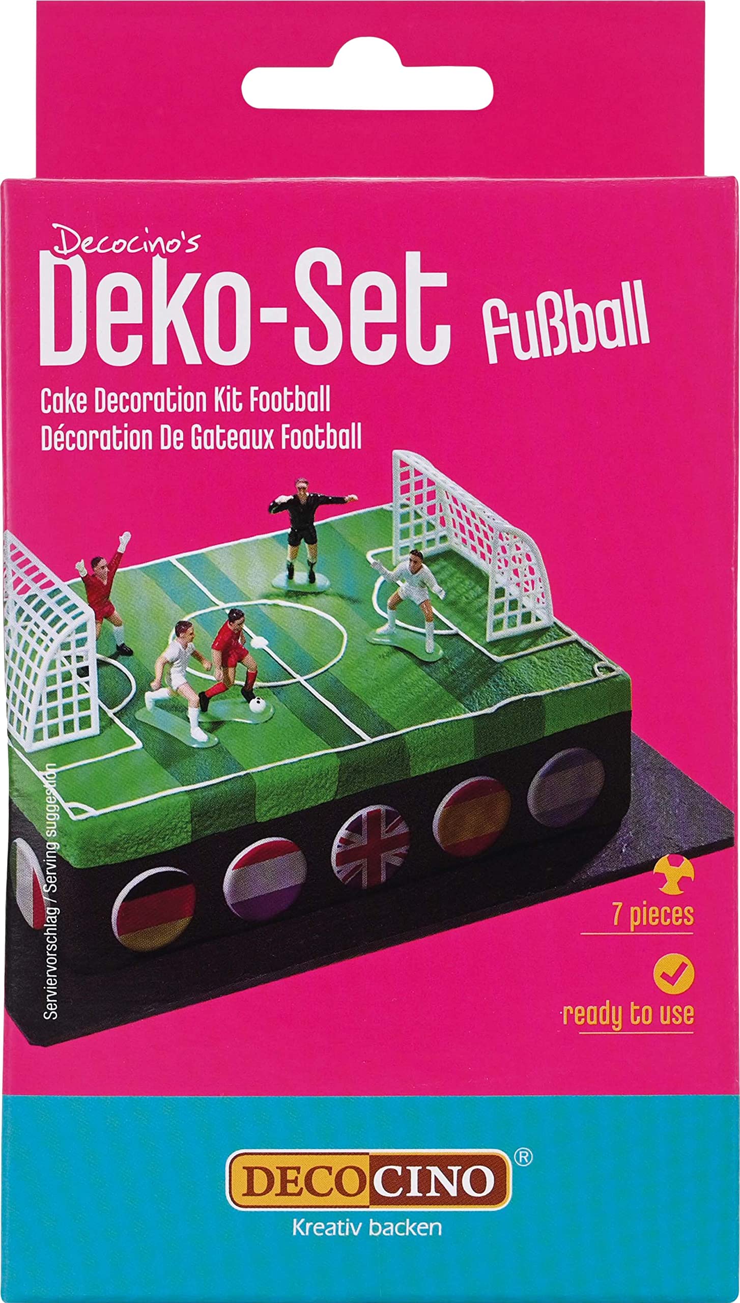 Dekoback "Football Cake Decoration Set, White/Red/Black, 7-Piece