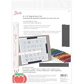 Dritz Magnet Board &amp; Ruler, 8" x 10" | Pattern Holder for Cross Stitch, Needlework, Knitting &amp; Crochet, Includes 2-in-1 Magnetic Ruler &amp; 3 Magnetic Place Markers