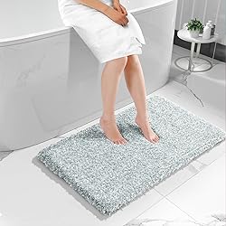 Yimobra Luxury Bathroom Rugs, Fluffy Bath Mats, Non