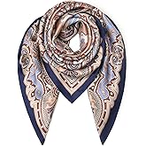 SHIROUYU 100% Mulberry Silk Scarf 43" Large Square Scarf Large Shawl - Women's Silk Oversized Headband - With Gift Packed