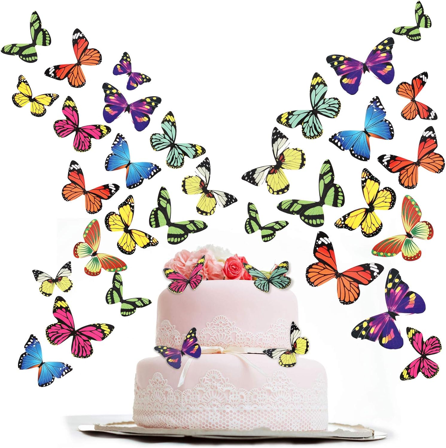 200 Pieces Butterfly Cake Cupcake Toppers Party Cake Decorations for