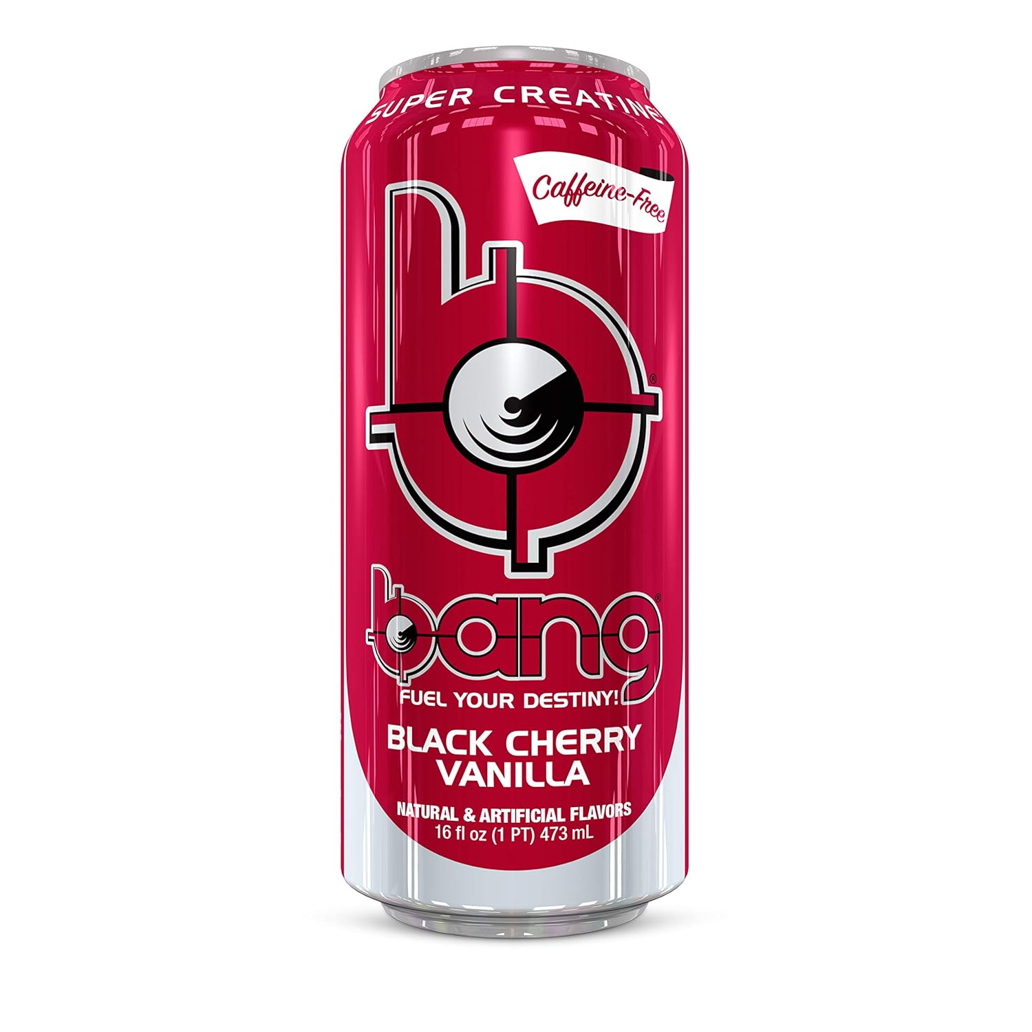 Bang Caffeine Free Black Cherry Vanilla Energy Drink, 0 Calories, Sugar Free with Super Creatine, 16oz, 12 Count : Grocery & Gourmet Food