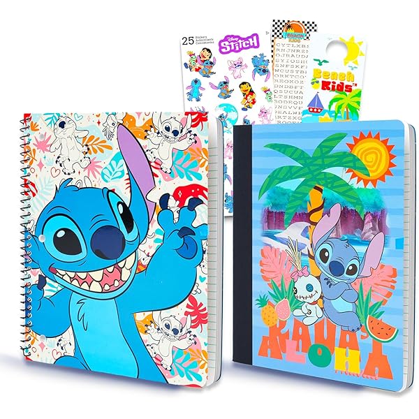 Stitch Character Spring Notebook - Adorable 18.5 x 13.0 cm