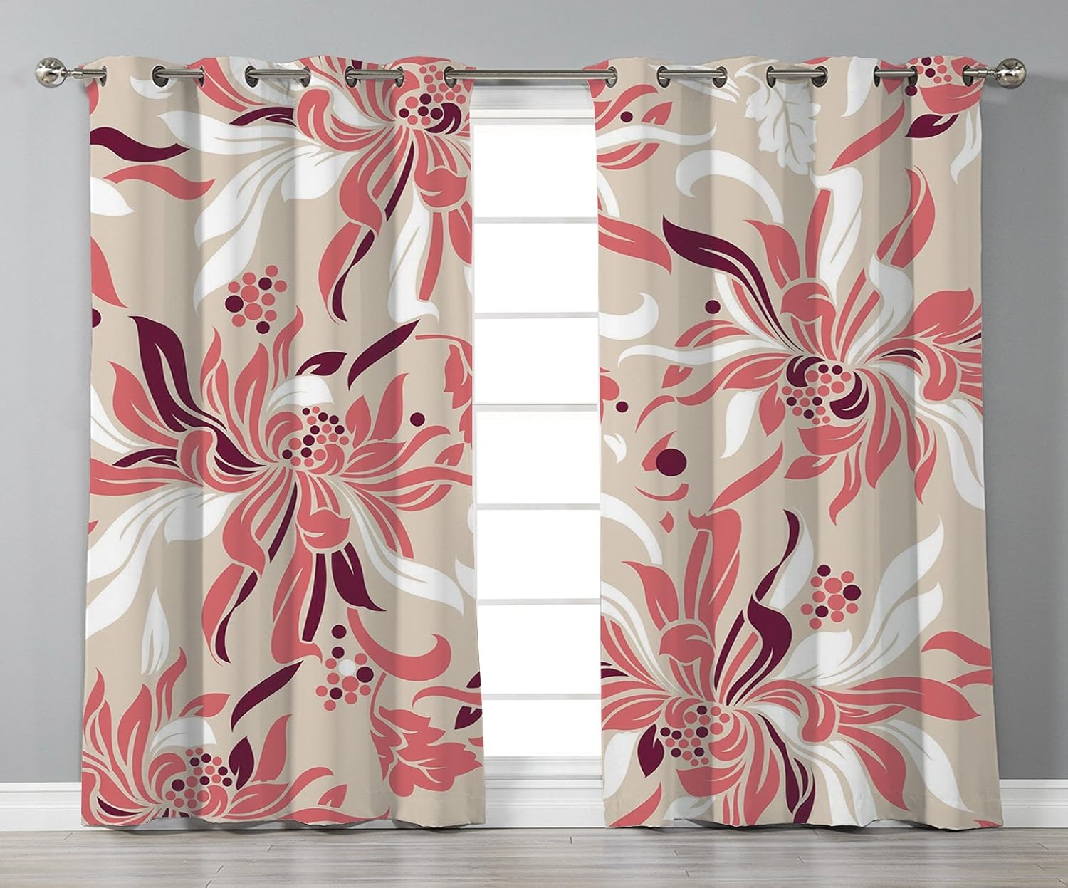 Amazon Com Stylish Window Curtains Floral Cute Swirled