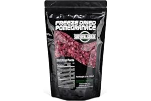 Survival Grocery® Freeze Dried Pomegranate Seeds/Arils – No Sugar Added, No Preservatives, Rich in Antioxidants & Vitamin C – Ideal for Oatmeal, Smoothies, Granola or Snacking (10 oz./1 Bag)