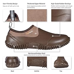 Hisea Unisex Waterproof Garden Shoes Ankle Rain