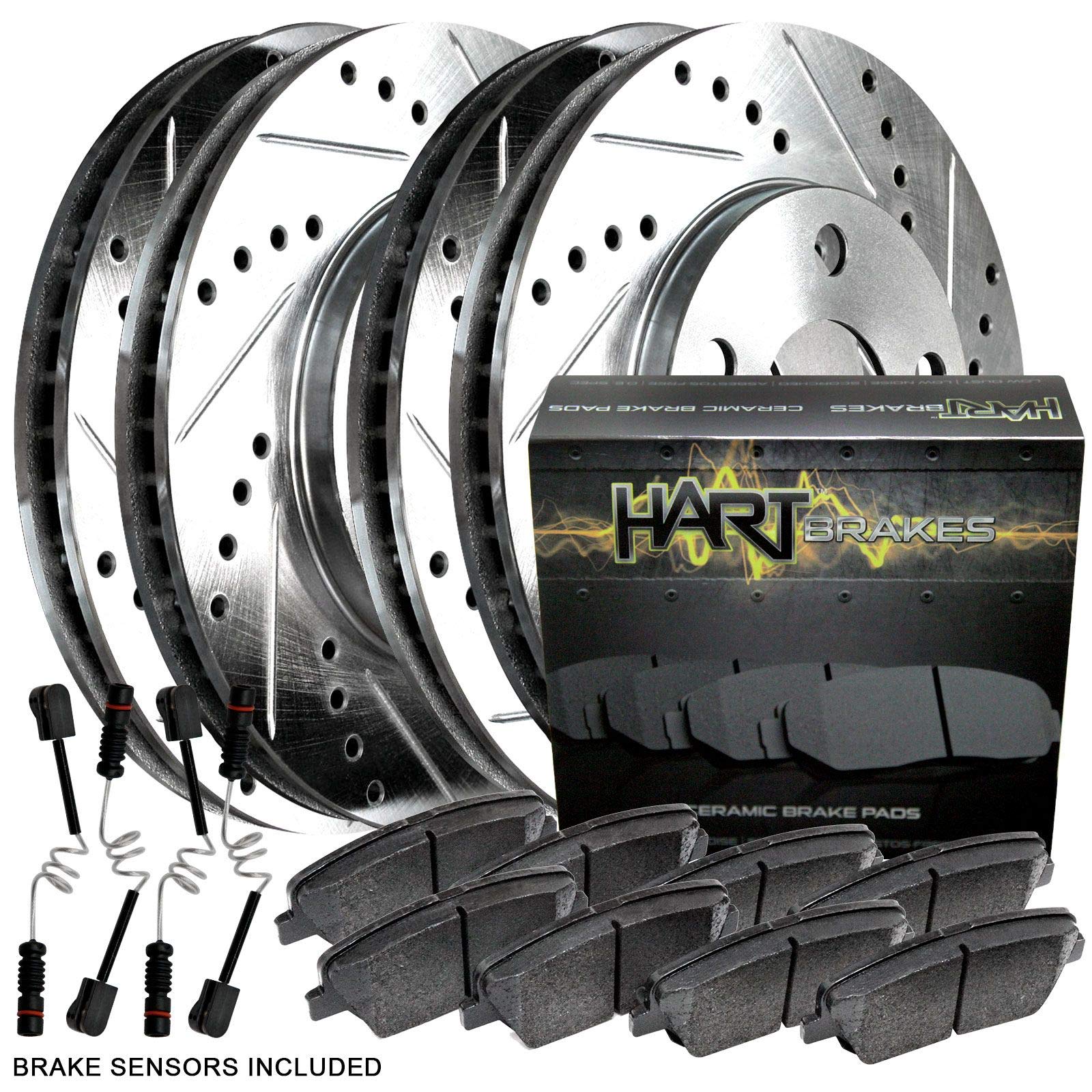 11.54" Front Drilled & Slotted Brake Rotors & Ceramic Pads Kit For Subaru Impreza/Legacy/Outback