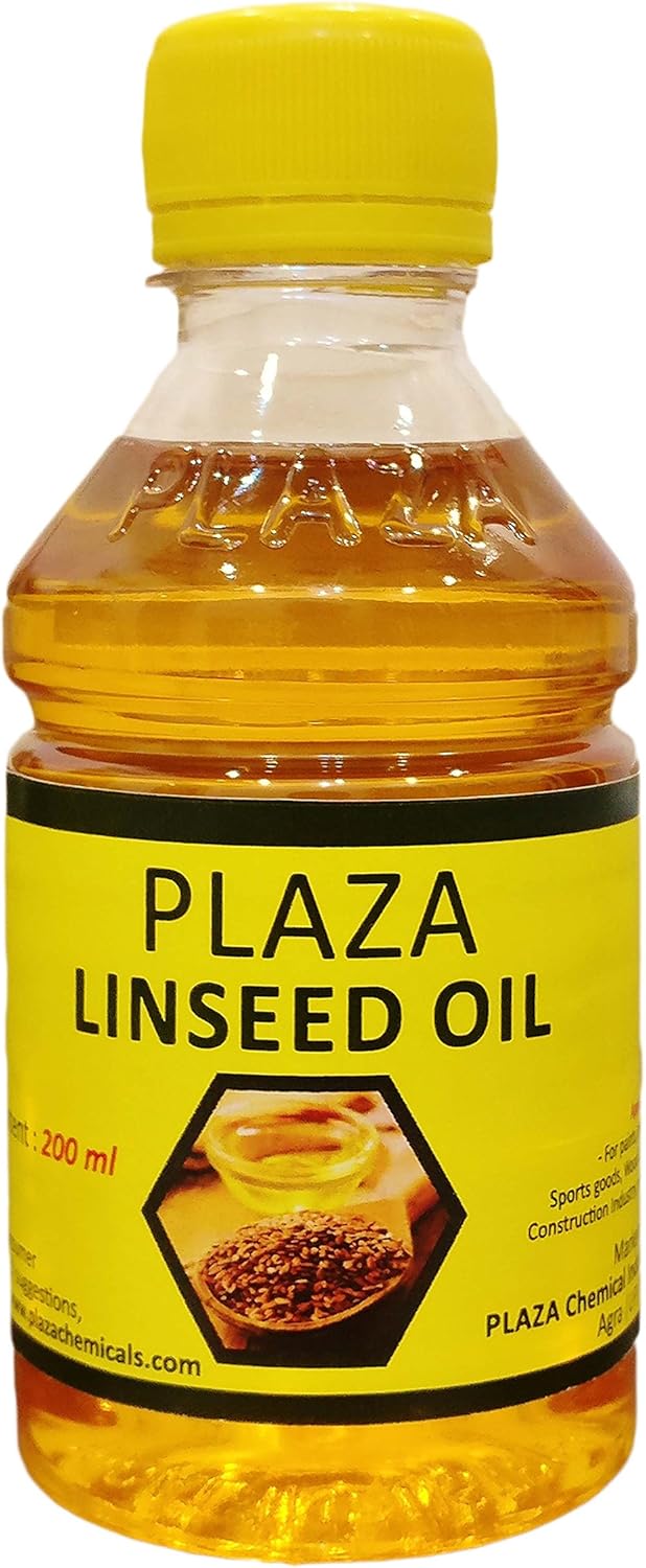 Linseed Oil Pure 200 ml Pack (Bat Oil) by PLAZA Used for Wood