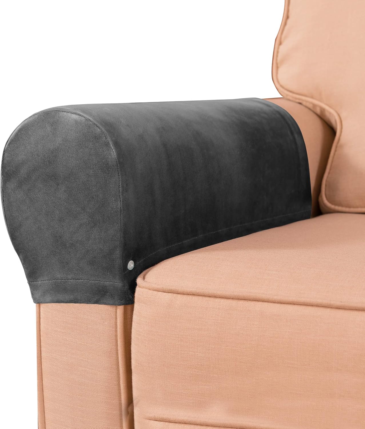 subrtex Spandex Stretch Velvet Armrest Covers Anti-Slip Furniture Protector Armchair Slipcovers for Sofa with Free Fixing Tools Twist Pins: Kitchen & Dining