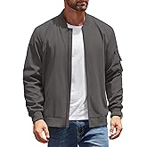 COOFANDY Men's Lightweight Bomber Jackets Casual Spring Fall Windbreaker Jacket Light Zip Up Coat With Pocket