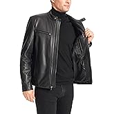 Cole Haan Men's Classic Zip Front Moto Jacket