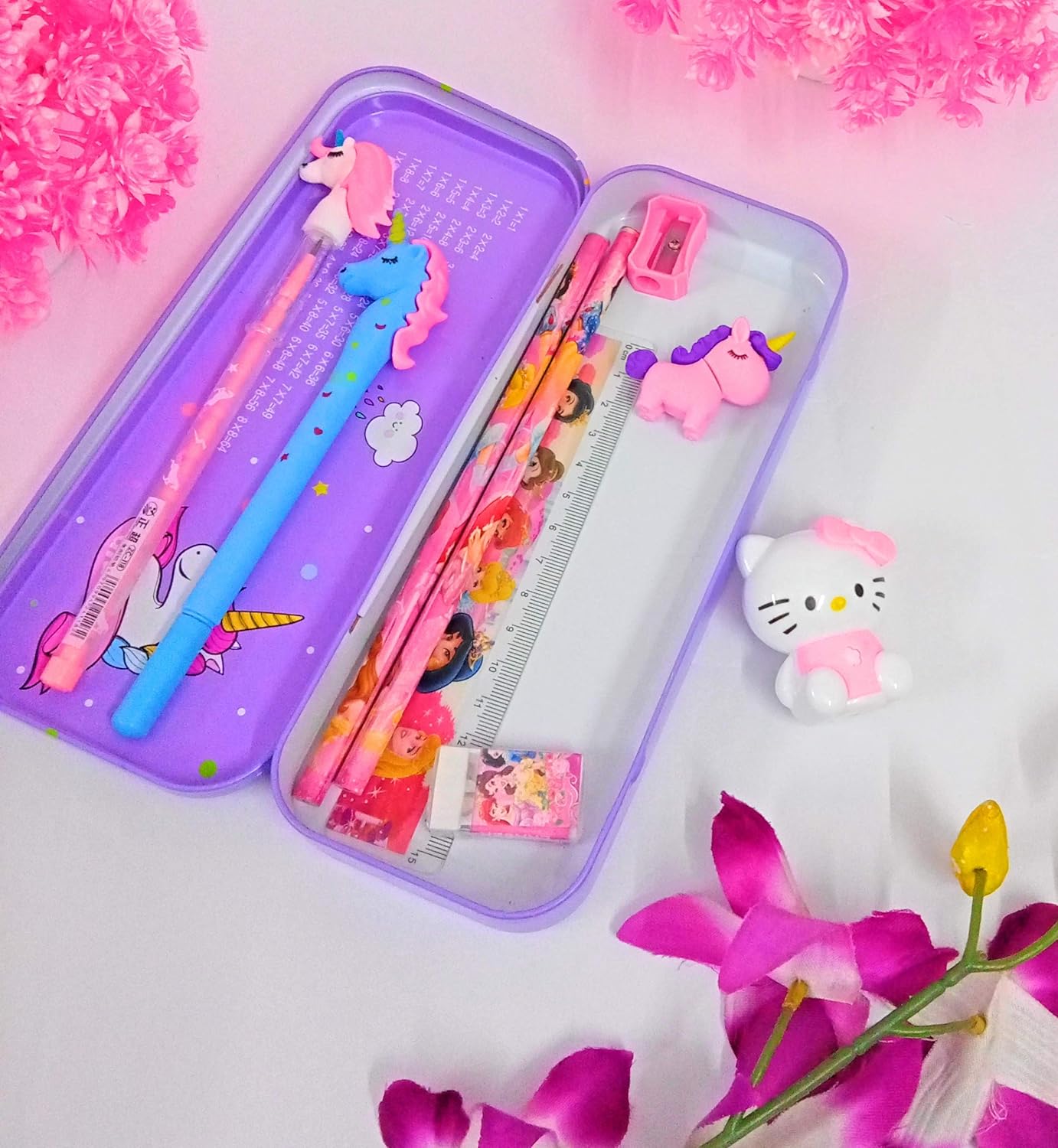 Buy tera13(pack of 6 items) unicorn pencil box with pen/unicorn pencil