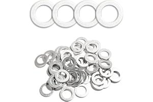 SUJADE Aluminum Flat Oil Drain Plug Washer, 50PCS, Fits Honda (94109-14000), Compatible with Honda OEM Washer