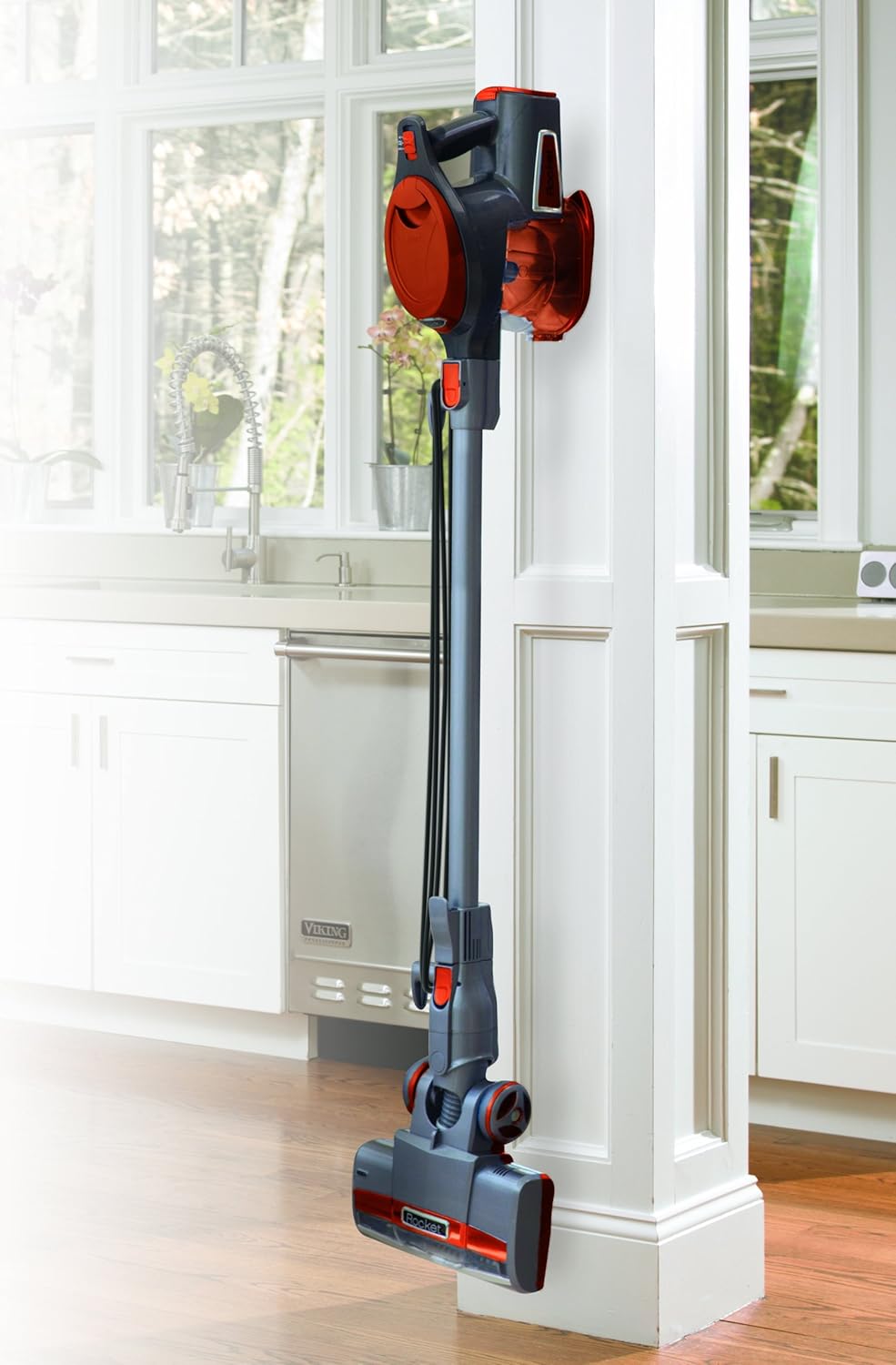 Shark Rocket Ultra-Light Corded Bagless Vacuum for Carpet and Hard Floor Cleaning with Swivel Steering (HV301), Gray/Orange - Household Stick Vacuums