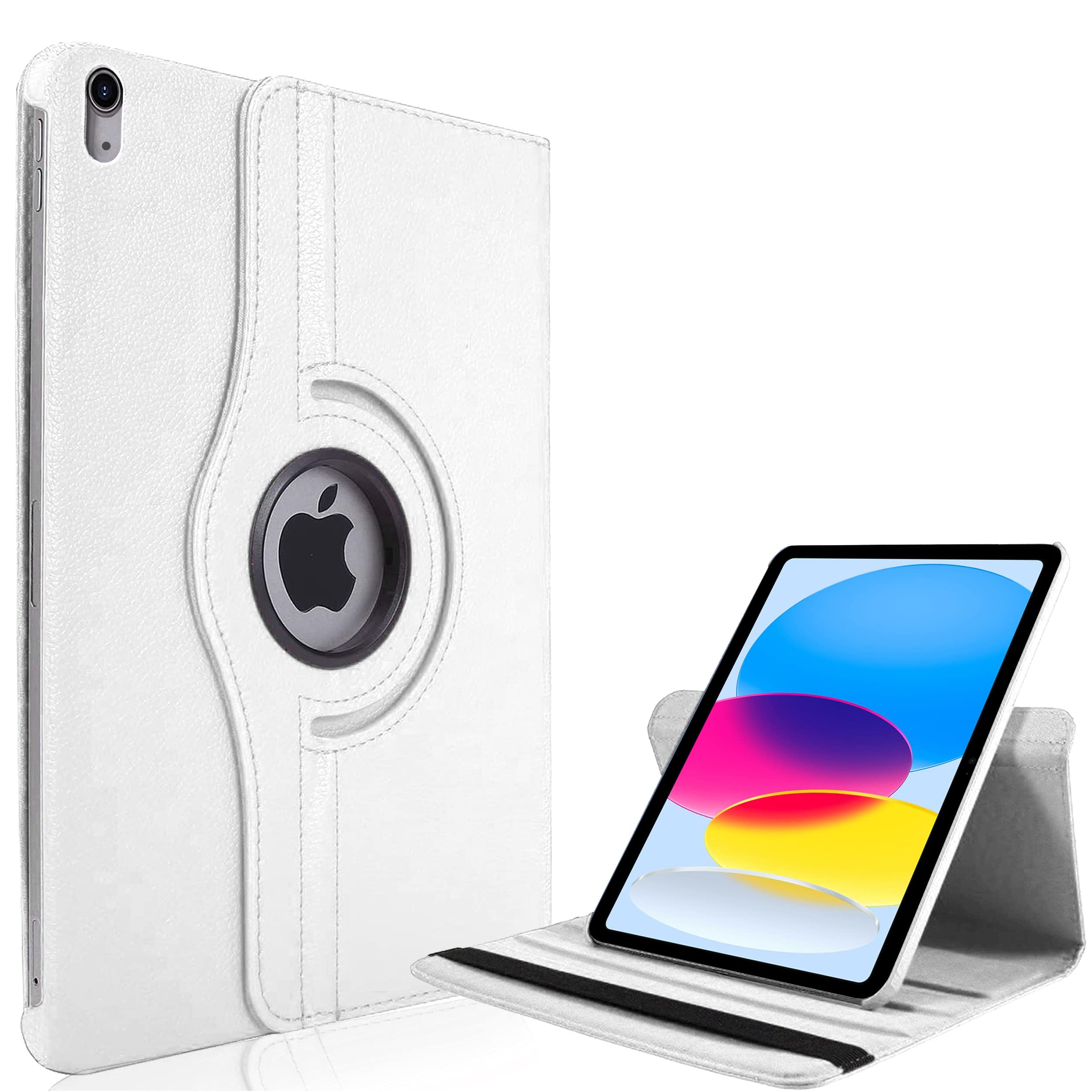 KONDUWANA 10.9 Inch iPad 10th Generation Case 2022 | iPad 10th Gen Premium PC and PU Leather 360° Rotate Case (White) — image 1